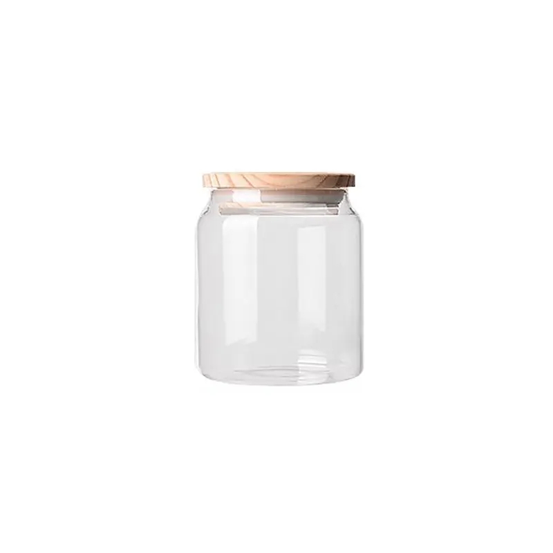 500ml 750ml 1000ml Storage Glass Jars with Bamboo Lids Wholesale