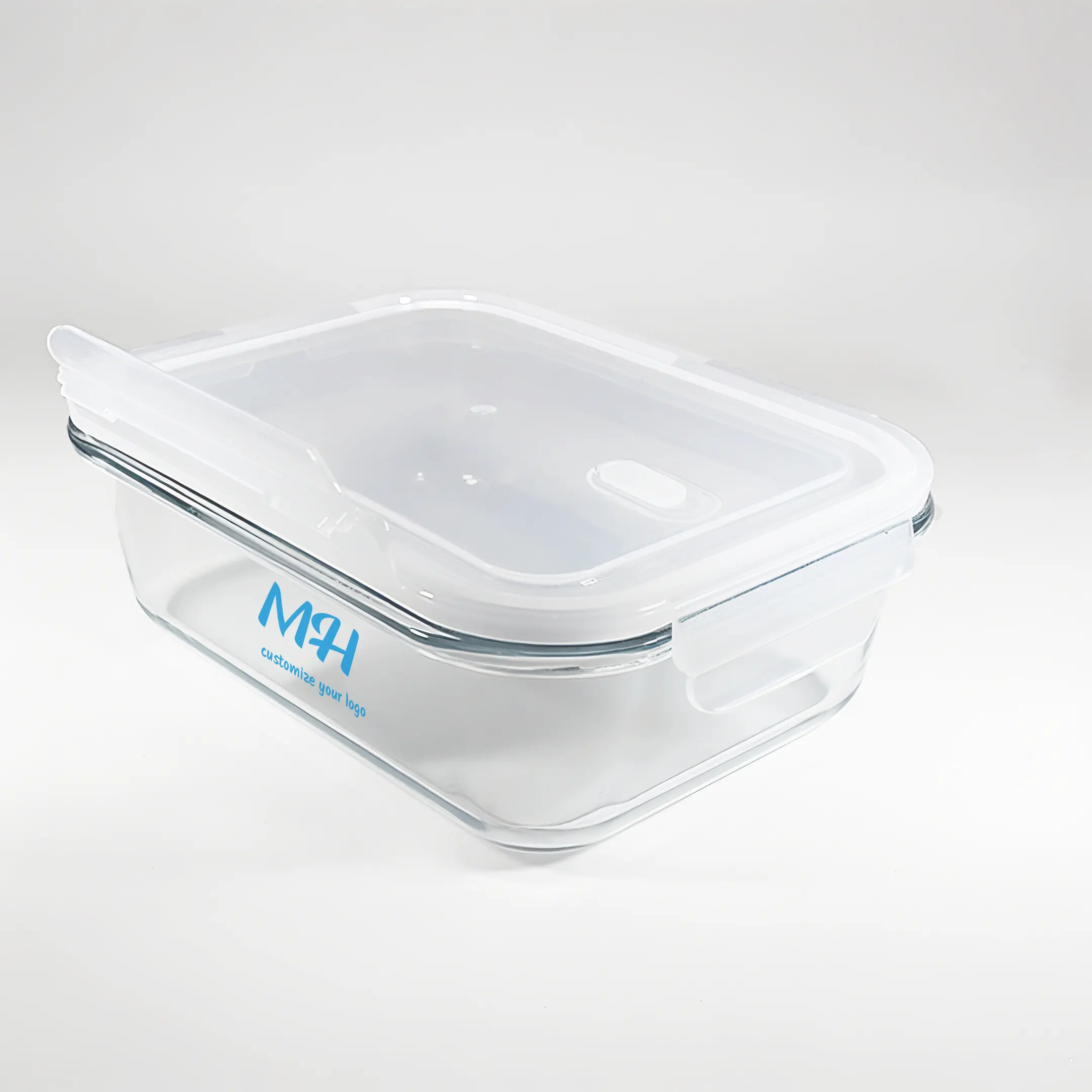 370ml 640ml 1040ml 860ml Customizable Food Glass Containers with Lids - Square Packaging Wholesale