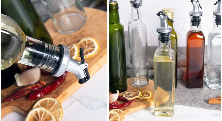 60ml 100ml Mini Clear Square Olive Oil Bottles with Lids