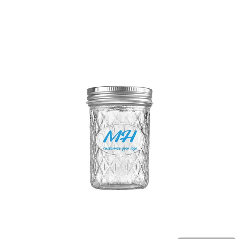 250ml 350ml 620ml Diamond Small Glass Mason Jars Wholesale