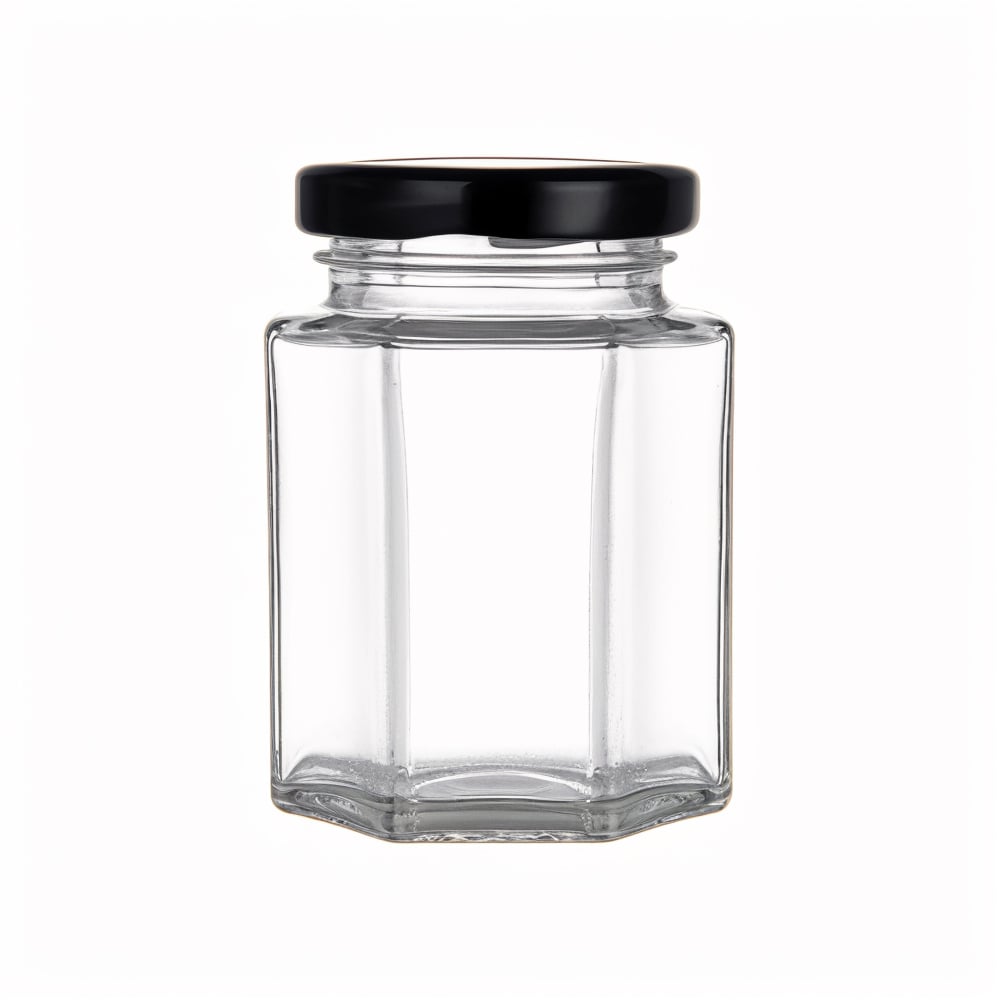 Hexagon 4 oz Honey Jars with Metal Lids Wholesale