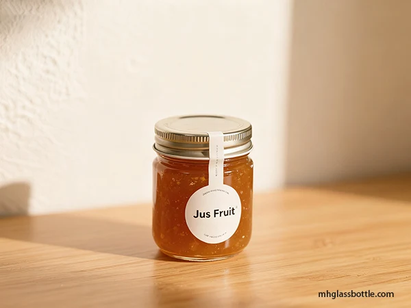 a 4 Ounce Jam Jar on the floor