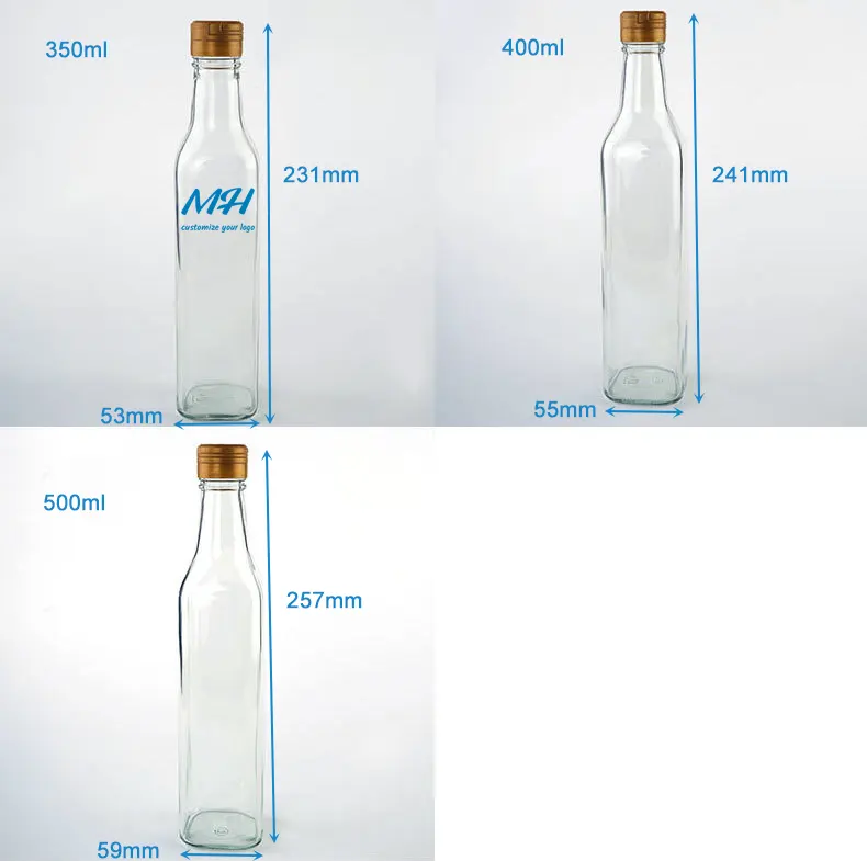 glass condiment bottle size