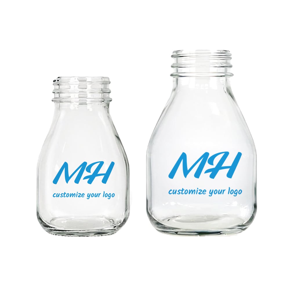 300ml 500ml Small Glass Milk Bottles with Screw Lids Bulk