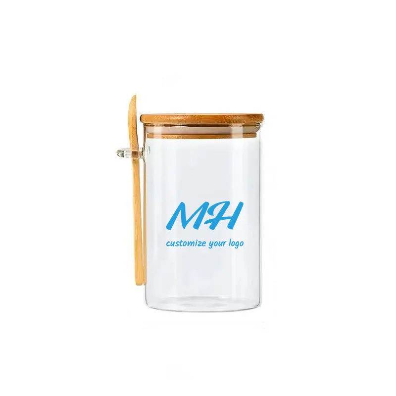800ml 1000ml 1200ml Glass Jar with Lid and Spoon - Custom Food Storage Canisters Wholesale