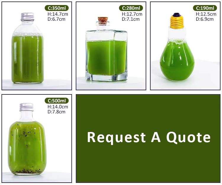 Customizable 350ml Glass Beverage Bottles