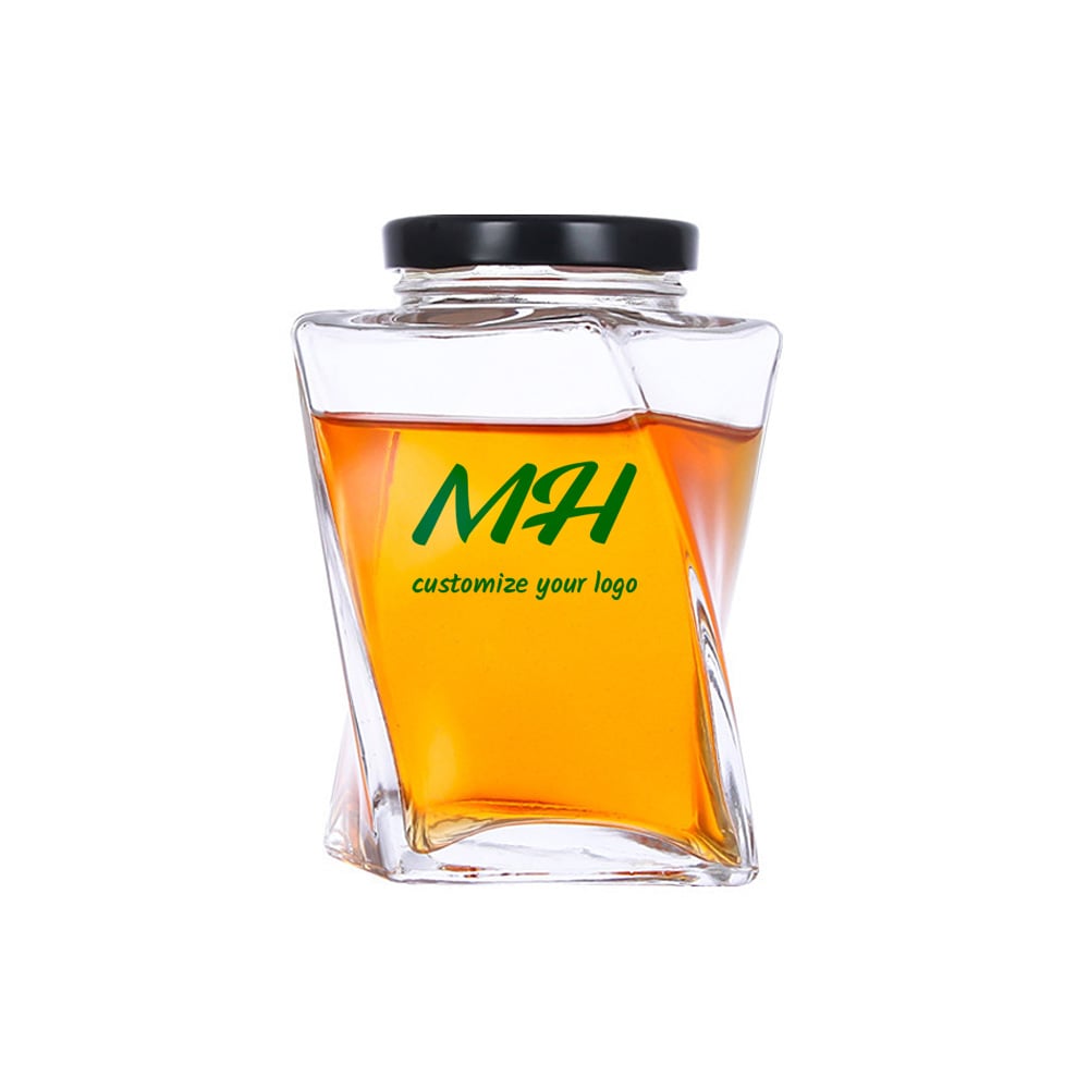 150ml 360ml Unique Honey Glass Containers with Metal Lid Wholesale