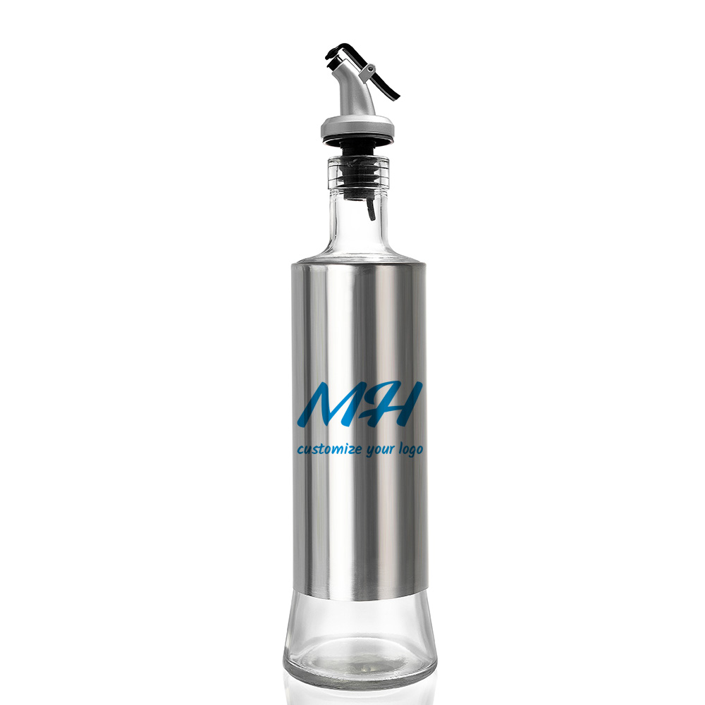 500ml Stainless Steel and Glass Olive Oil Can Dispensers for Wholesales
