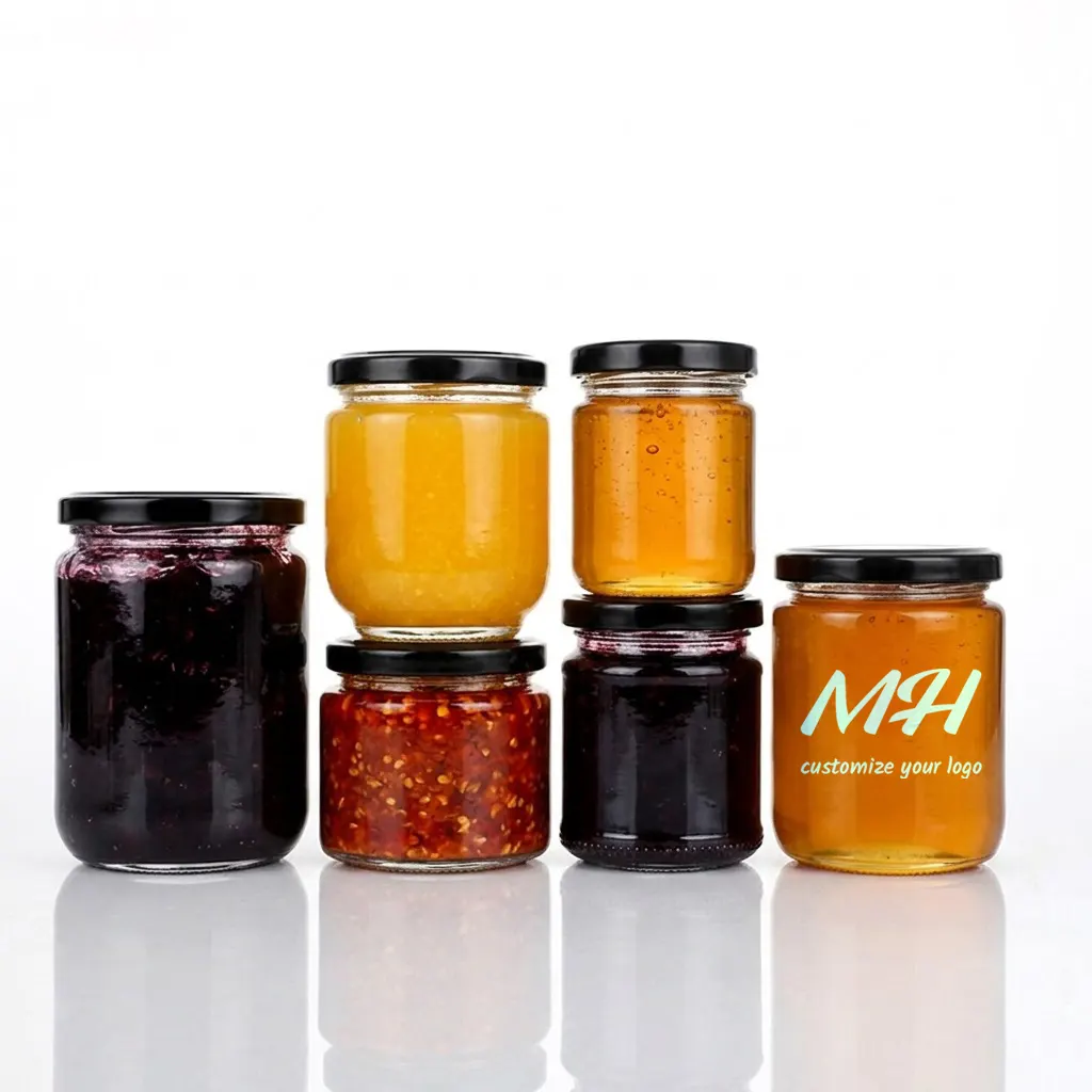 105ml - 550ml Clear Glass Pickle Jars with Black Lids Wholesale