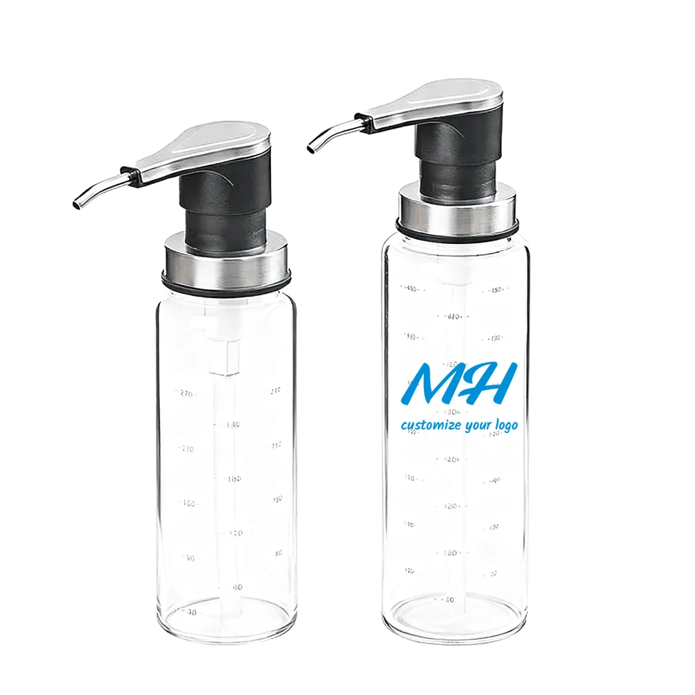 Wholesale 300ml 500ml Glass Bottles for Sauces with Dispenser Pump