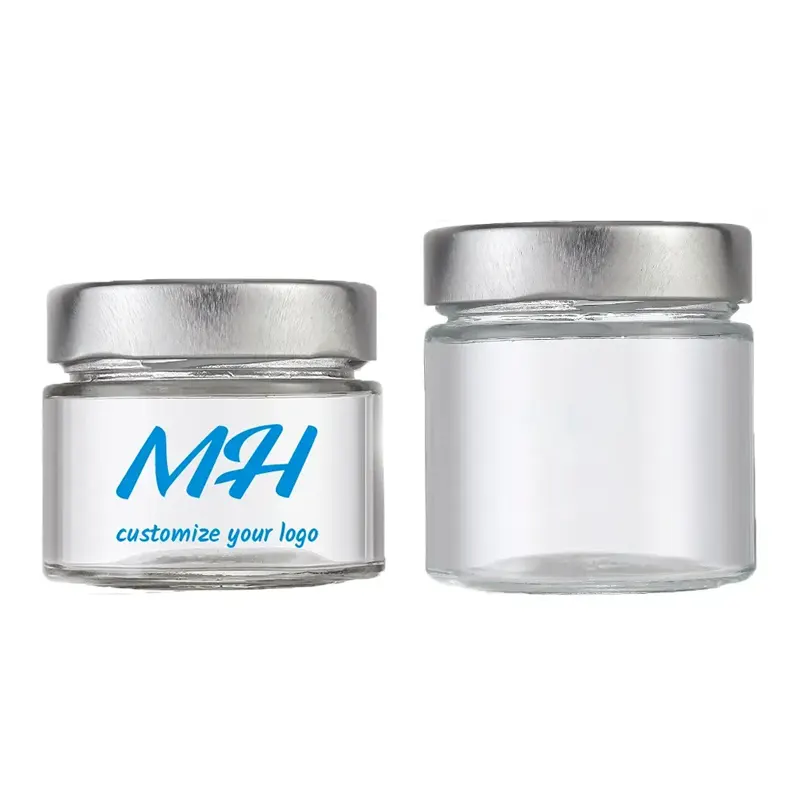 Wide Mouth Glass Jars with Metal Lids | Clear Straight Sided Sauce & Jelly Jars 220ml 280ml