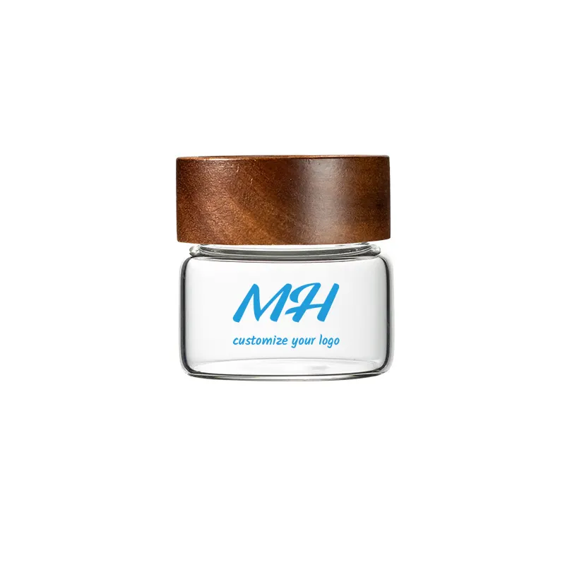 120ml 210ml 260ml Custom Clear Jars with Wooden Lids Wholesale