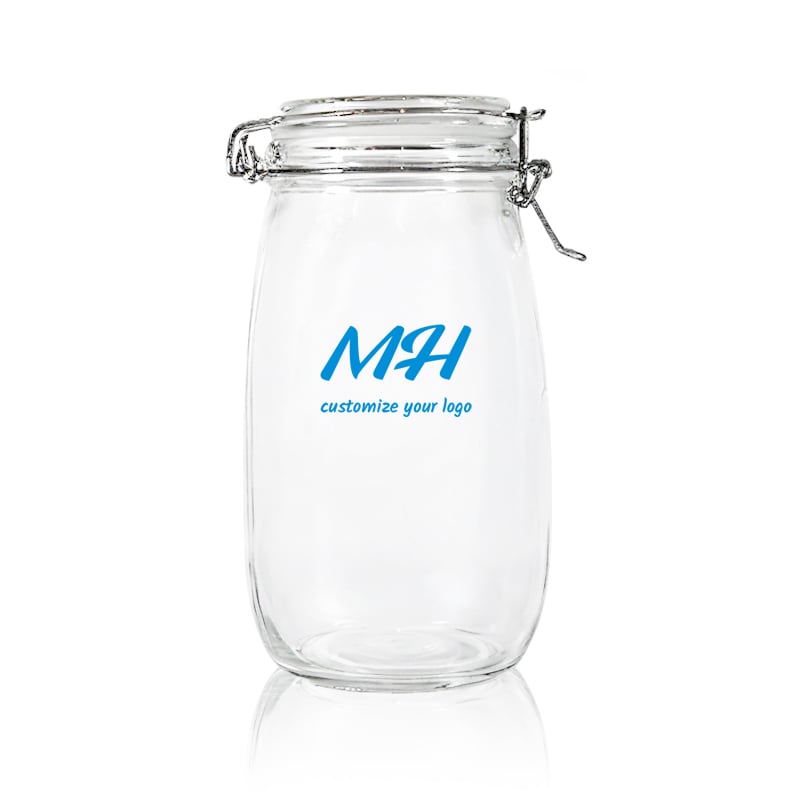 1500ml Glass Jar with Glass Lid for Food Storage