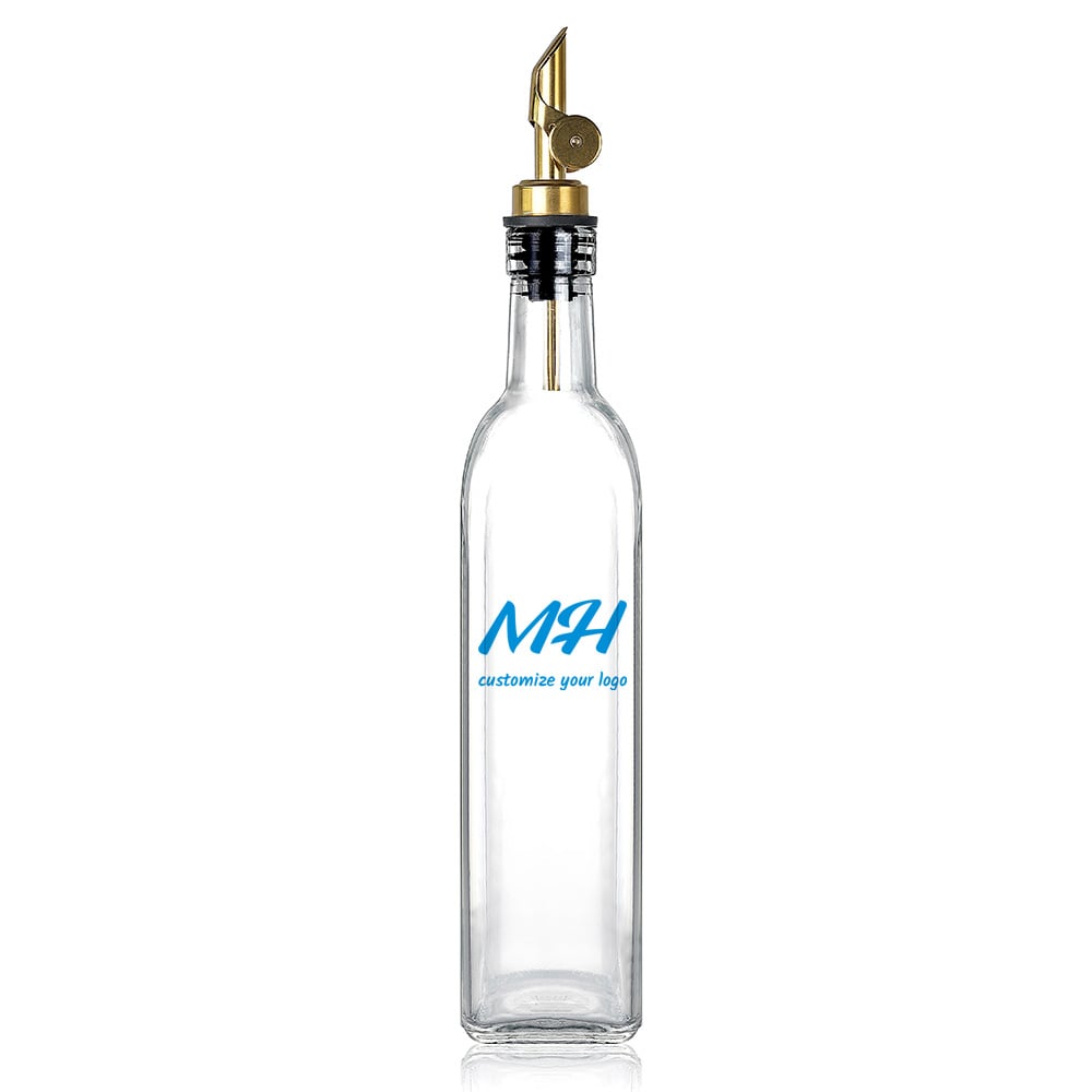 Custom 750ml Square Glass Oil Pourer Bottles Wholesale