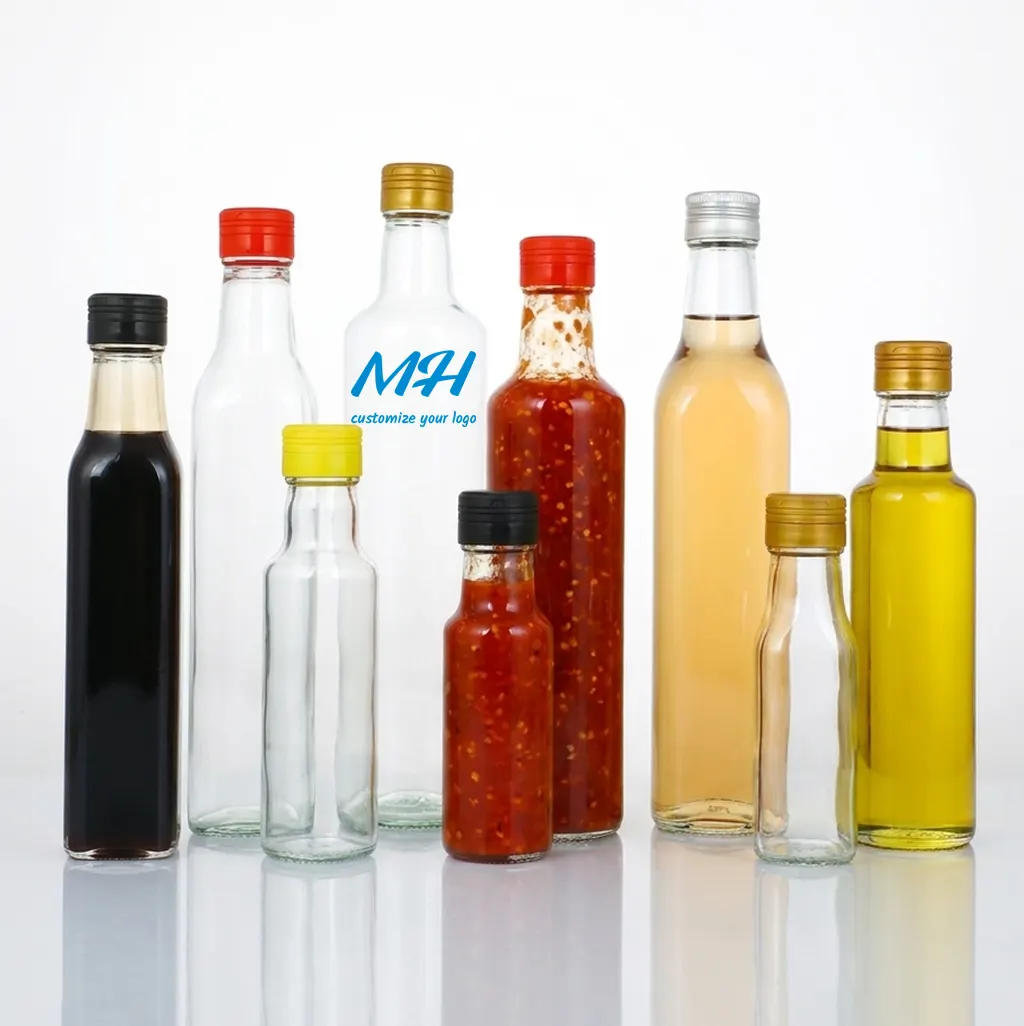 100ml-500ml Custom Glass Condiment Bottles, Unique Hot Sauce Bottles Bulk