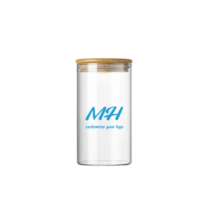 380ml 500ml Glass Food Storage Jars with Bamboo Lids Wholesale
