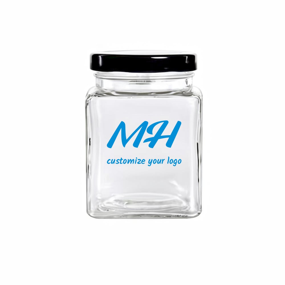 730ml Clear Square Glass Jars with Lids Wholesale