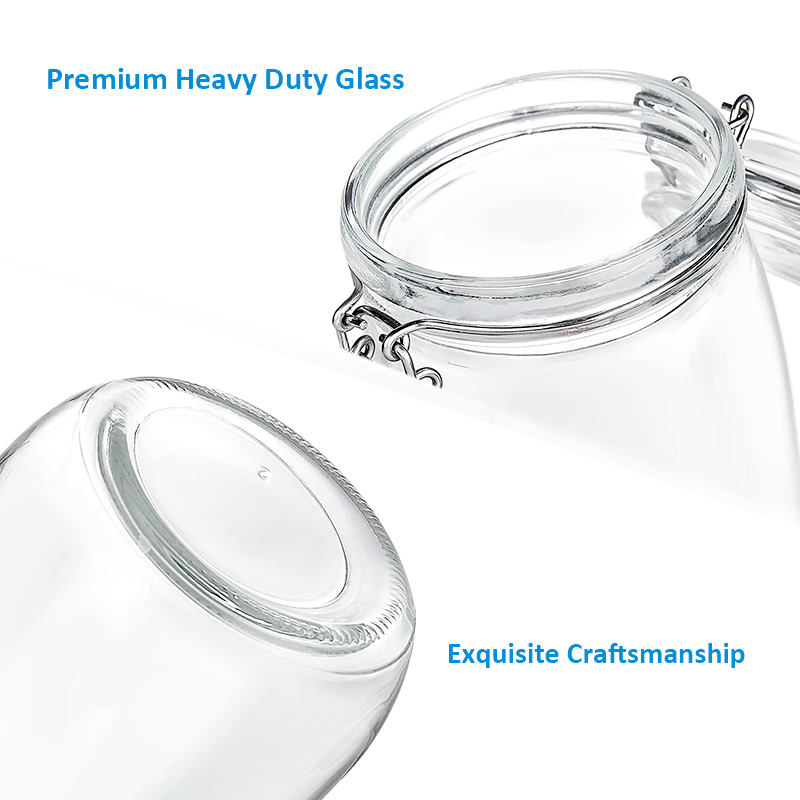 3000ml Big Glass Storage Jars With Clamp Lids