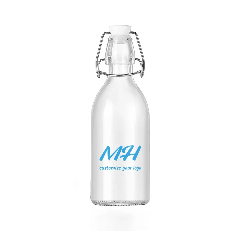 350ml 500ml 1040ml Flip-Top Bottles – Airtight Clear Glass Bottles with Metal Clasps