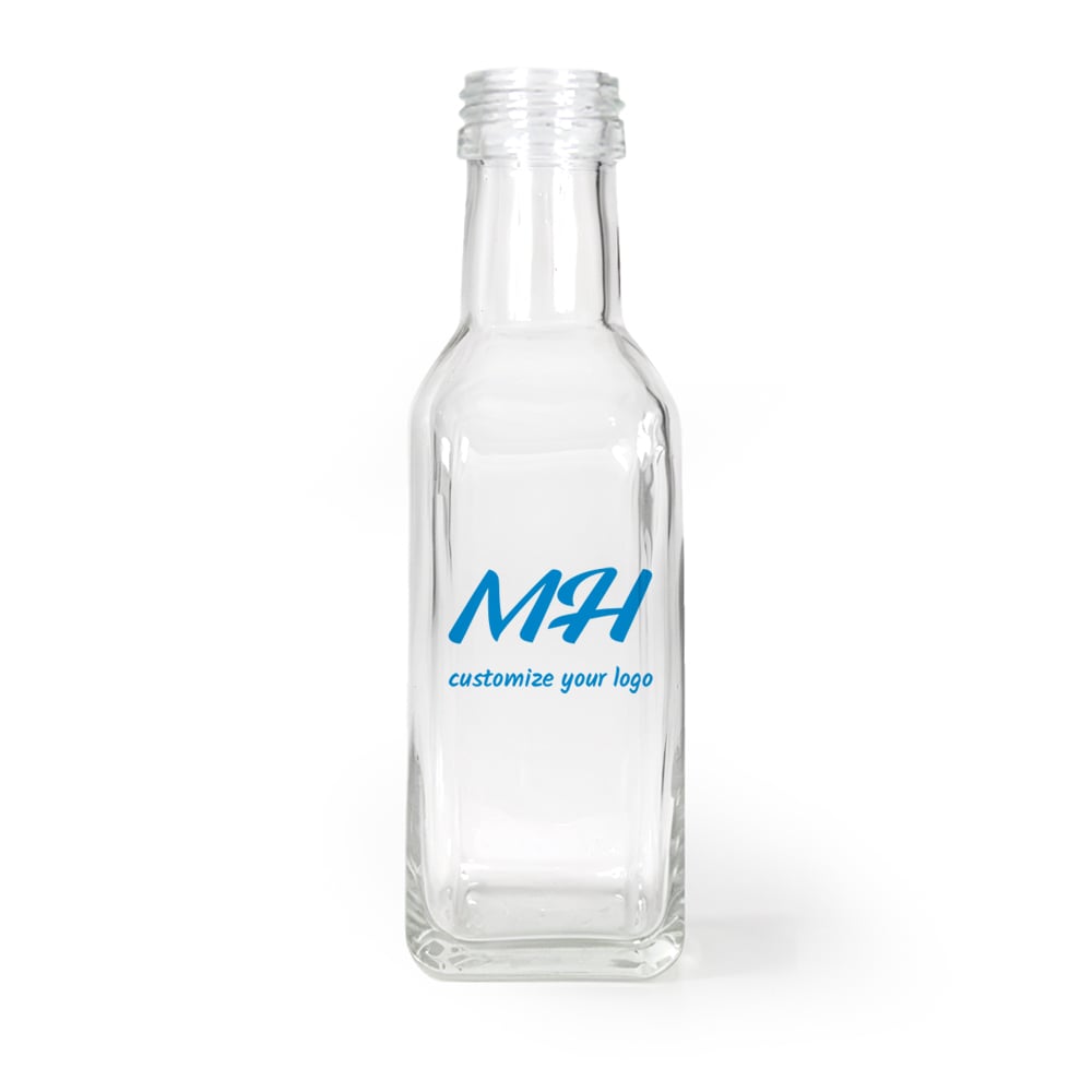 Square Small 4 oz Glass Oil Bottles Wholesale