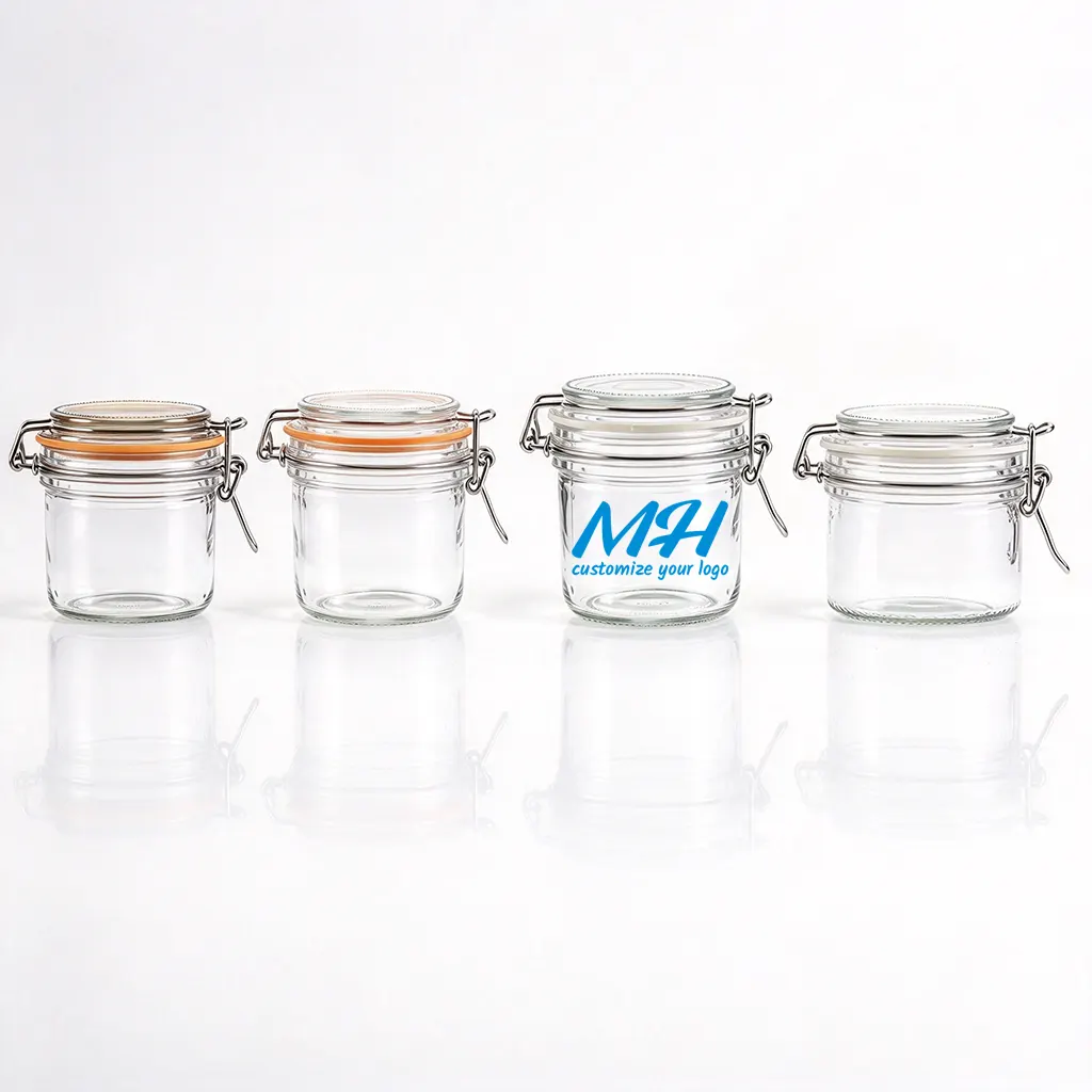 Glass Airtight Jars with Swing-Top Lids for Food Storage 200ml 220ml 300ml 350ml