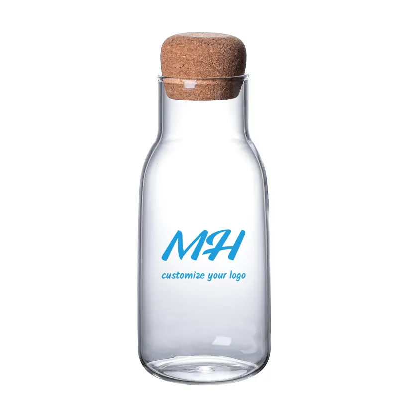 600ml 1100ml Custom Glass Milk Bottles with Cork Wholesale
