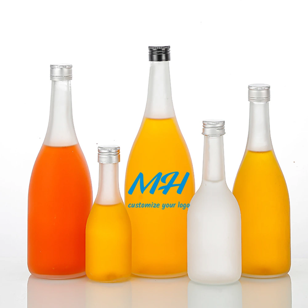 125ml - 1000ml Frosted Glass Drinking Bottles with Metal Lids Bulk