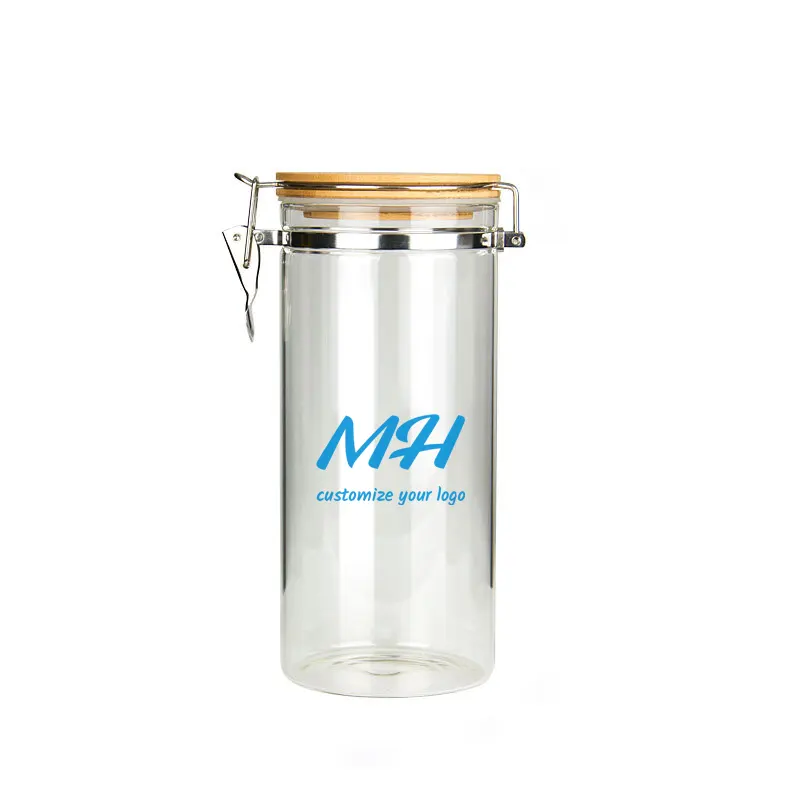 1500ml 1950ml Large Airtight Glass Jars with Clamp Lids Bulk