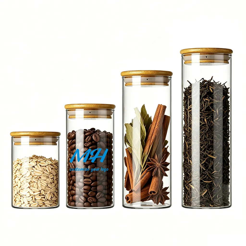 450ml - 950ml Borosilicate Glass Storage Jars with Lids Bulk