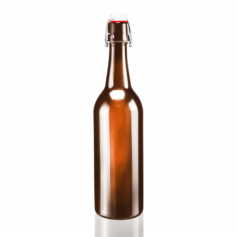 Custom 750ml Brown Glass Bottles with Swing Tops Wholesale