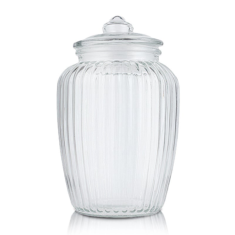 2200ml Huge Glass Candy Jars with Ribbed Wholesale