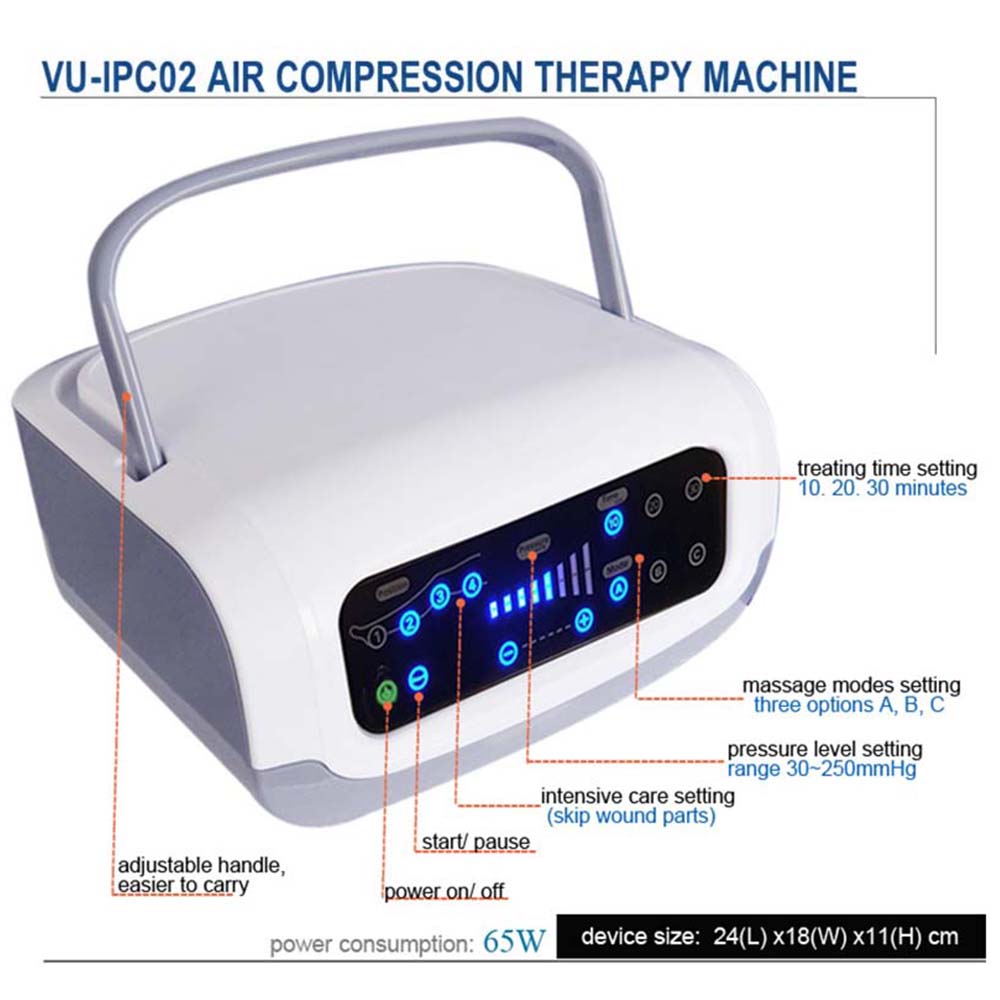 VU-IPC02 4 Chamber Air Compression Boots for Recovery & Therapy