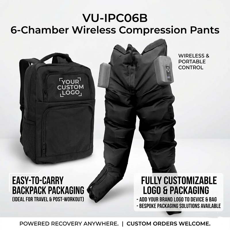 VU-IPC06B Wireless 6 Chamber Air Compression Massage Pants for Leg Swelling Relief