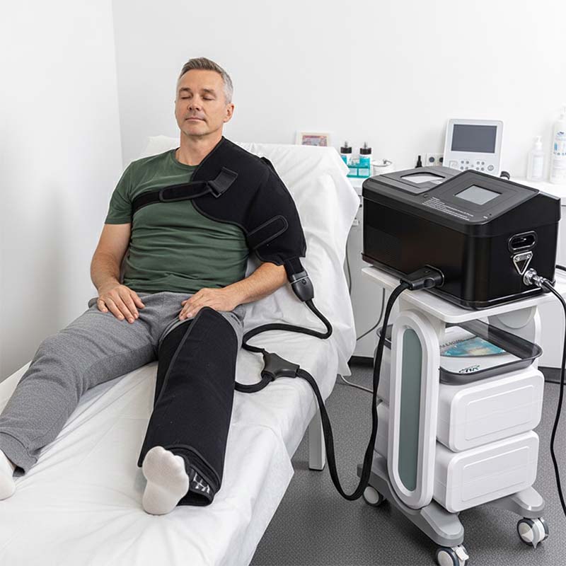 Semiconductor Cooling and Heating Compression Therapy Device with 7 Sleeves