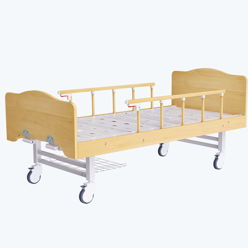 Cama de cuidado al paciente manual de tres pliegues CM-MNB-02 con ruedas silenciosas