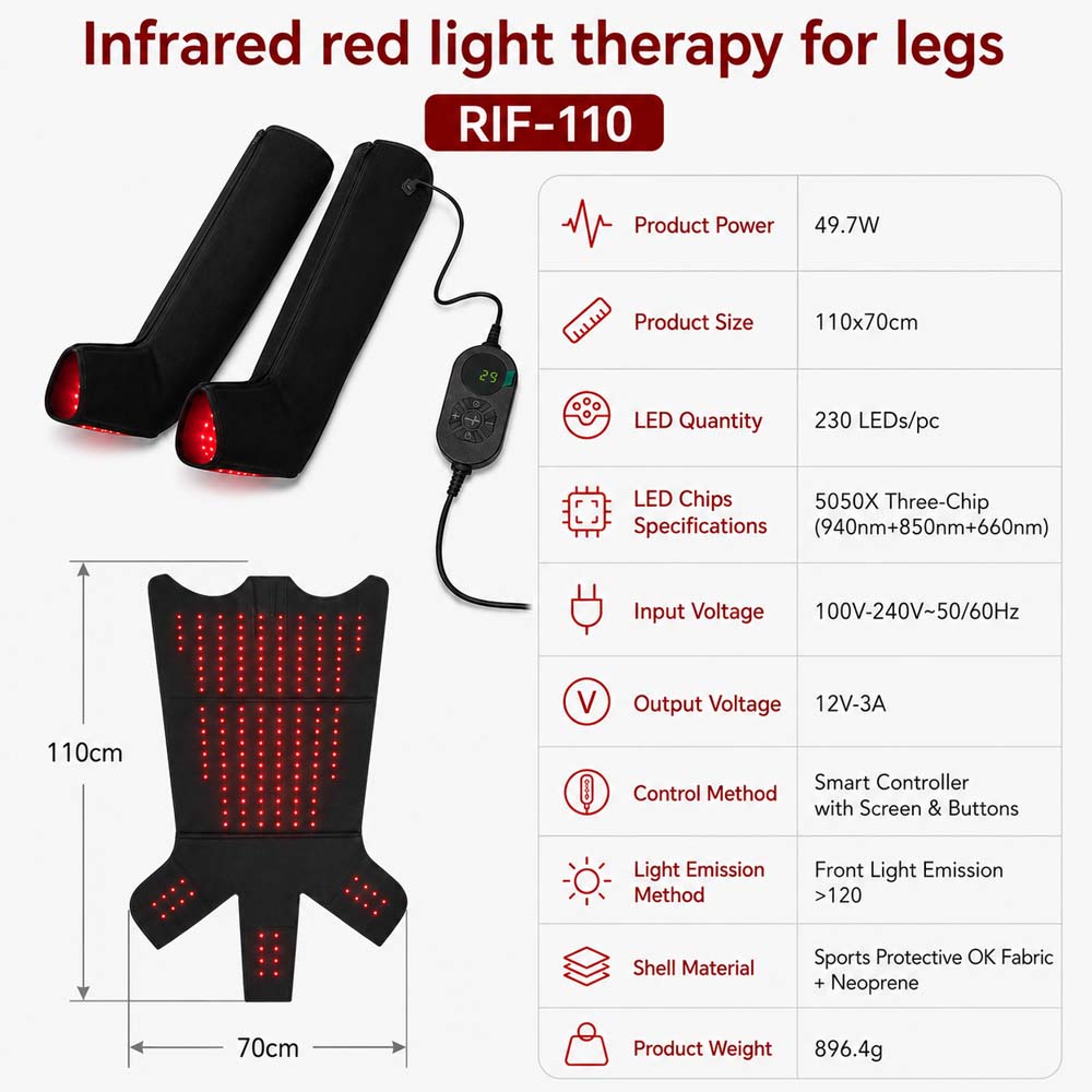 Red Light & Air Compression Therapy Leg Massager for Rehabilitation