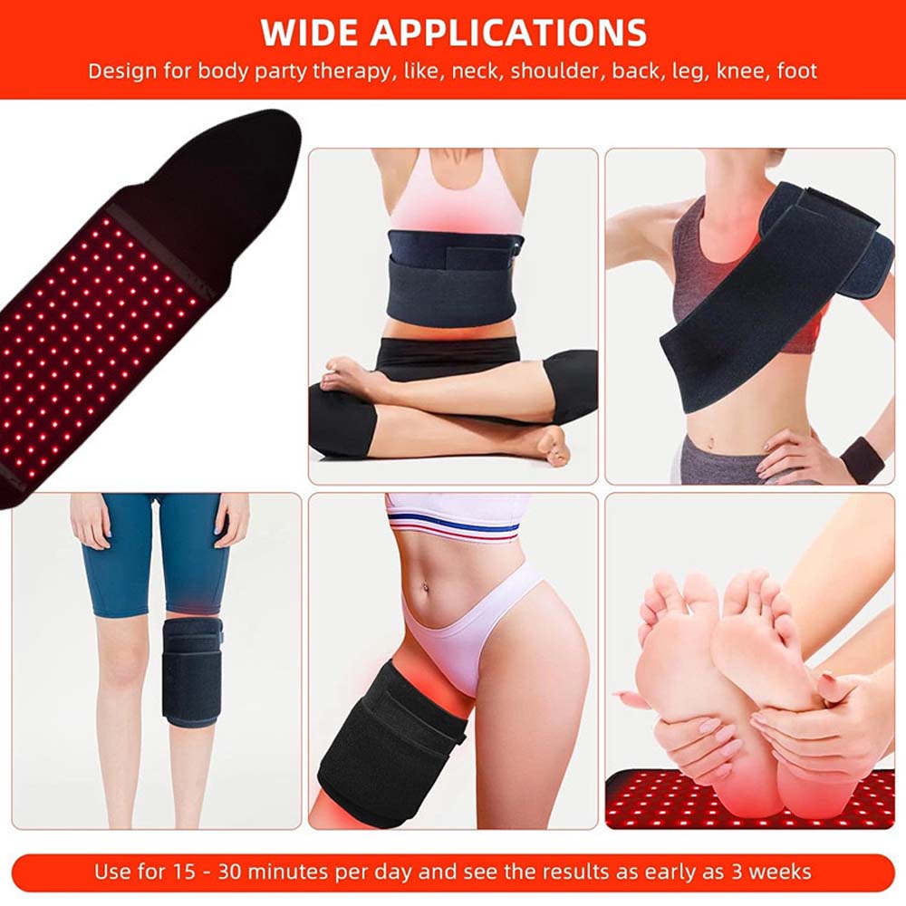 660nm 850nm Red Light Infrared Therapy Waist Belt for Fitness Recovery