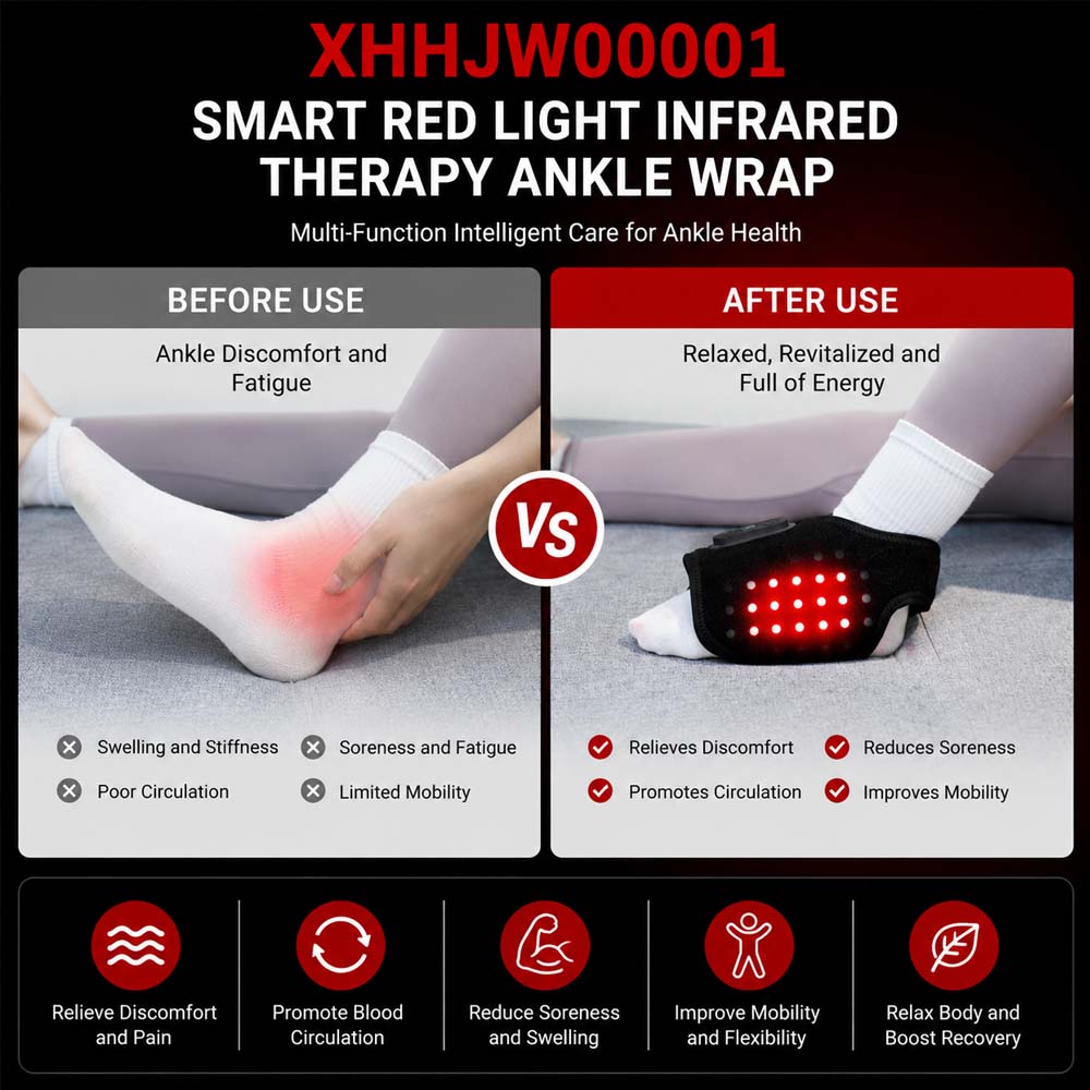 Wireless Rechargeable Red/Infrared Light Therapy Ankle Brace