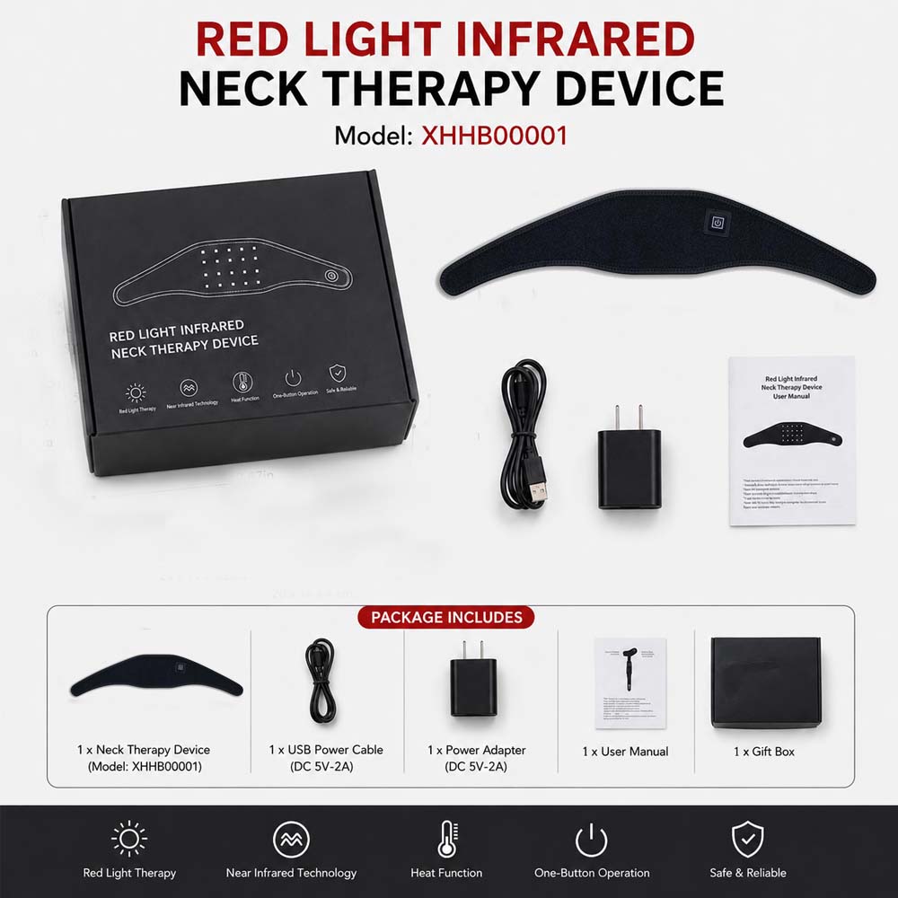 Red Light Therapy Neck Device 660nm & 850nm Infrared Neck Wrap