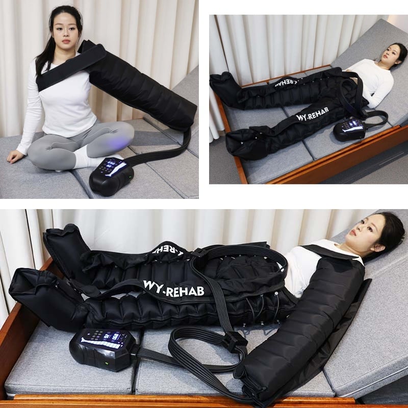 Rechargeable Air Compression Massager with 12 Chamber Pressotherapy Pants