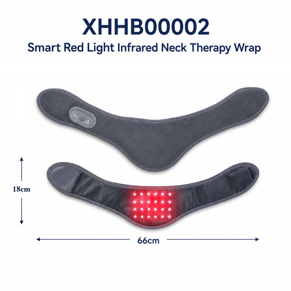 Wireless Red Light Therapy Neck Wrap with Massage & Heat
