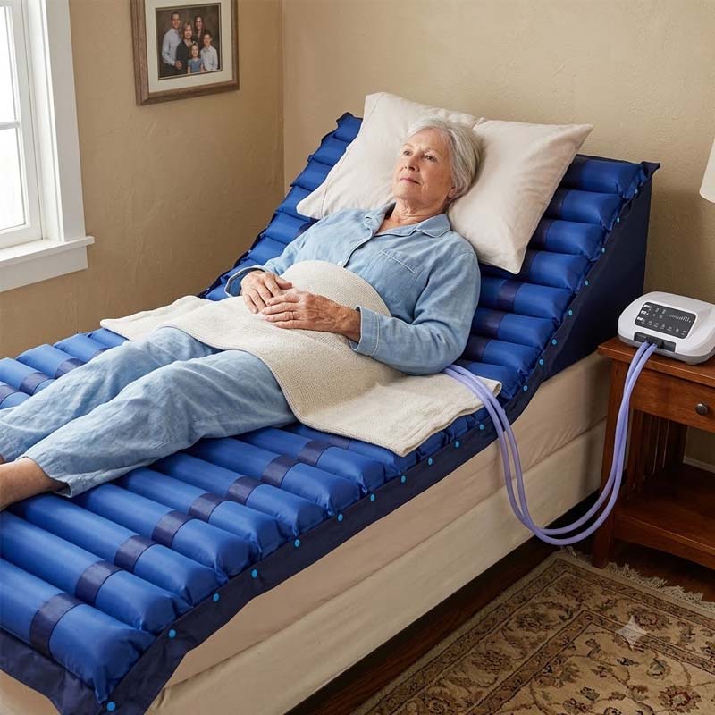 22-Tube Alternating Pressure Anti-Bedsore Air Mattress with Adjustable Pump