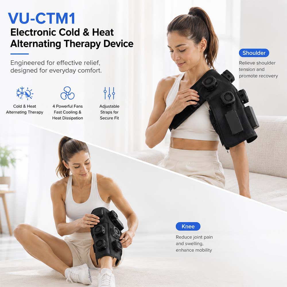 VU-CTM1 ワイヤレス温冷療法用膝用圧迫マッサージャー