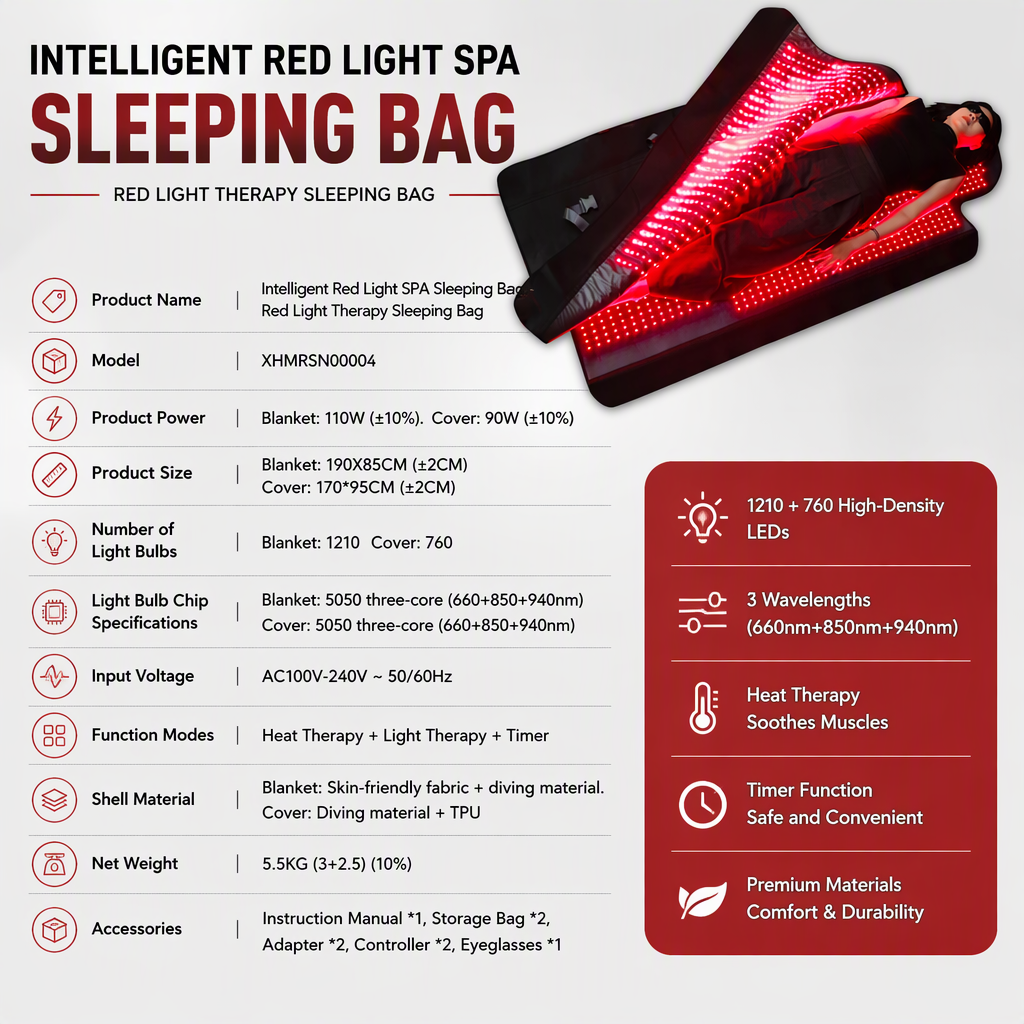 Smart Red-Light SPA Sleeping Bag Full Body Near Infrared Light Therapy Blanket