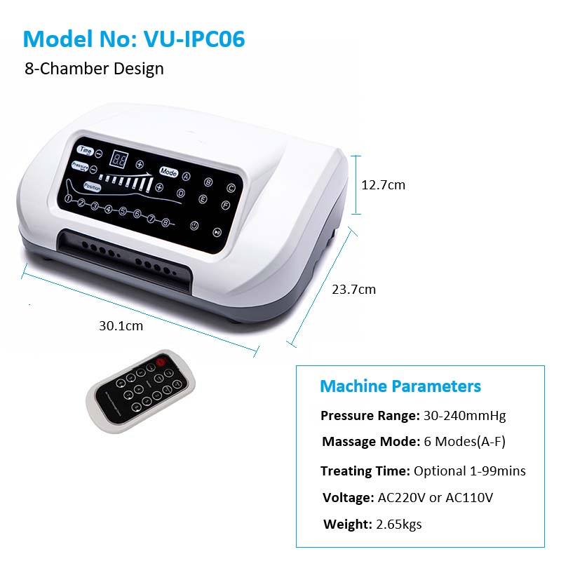 VU-IPC06 Medical Grade Full Body Air Compression Therapy System for Lymphatic Drainage