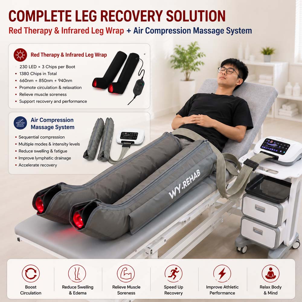 Red Light & Air Compression Therapy Leg Massager for Rehabilitation