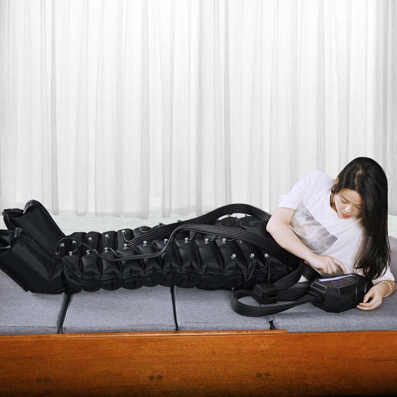 Rechargeable Air Compression Massager with 12 Chamber Pressotherapy Pants