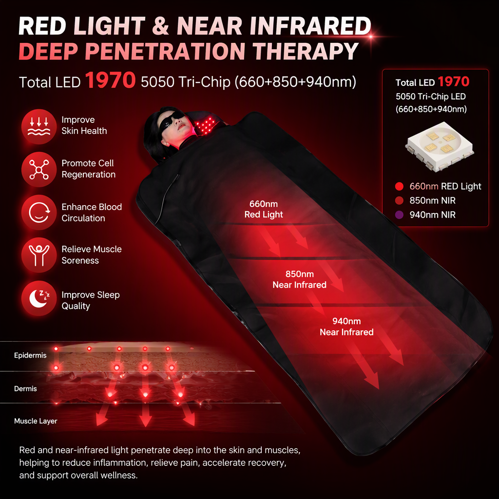Smart Red-Light SPA Sleeping Bag Full Body Near Infrared Light Therapy Blanket