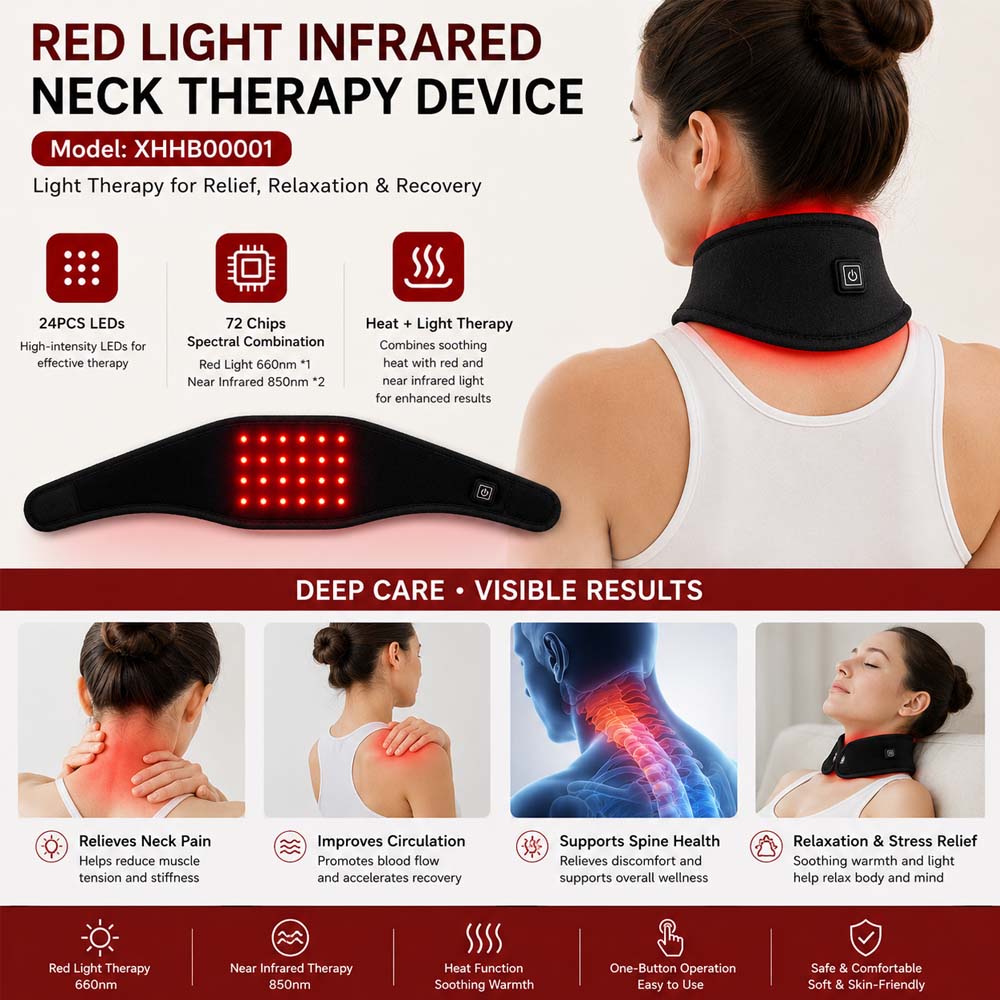 Red Light Therapy Neck Device 660nm & 850nm Infrared Neck Wrap