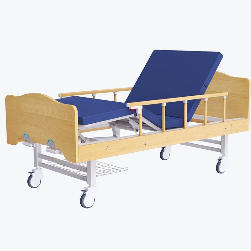 CM-MNB-02 Manual Three-Fold Patient Care Bed with Silent Wheels